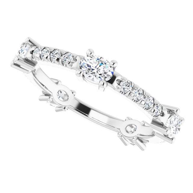 1.20 ct. Oval & Round Diamond Eternity Band-VIRABYANI